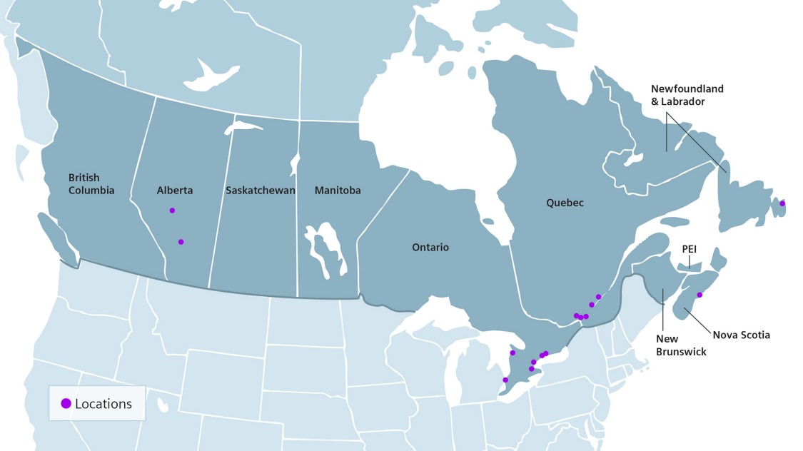 SE Canada locations 2022